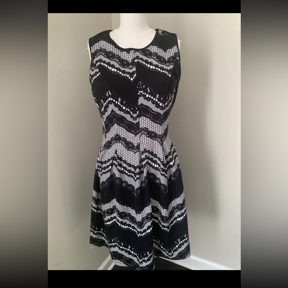 Enfocus Studio Black And White Sleeveless  Dress Size 10 new